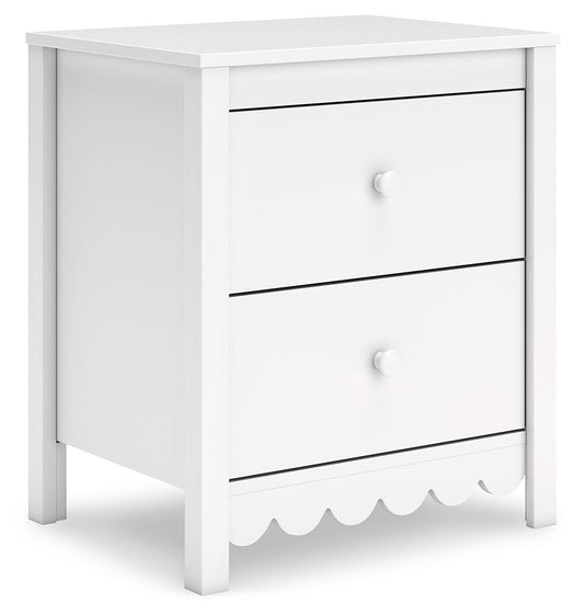 Hallityn - White - Two Drawer Night Stand - Hornell Furniture Outlet