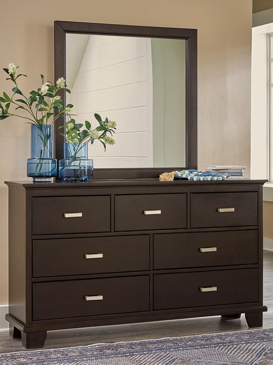 Covetown - Dark Brown - Dresser And Mirror - Hornell Furniture Outlet
