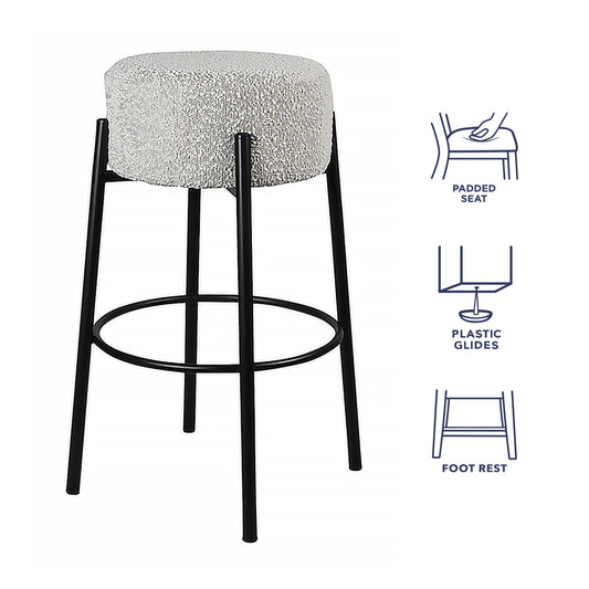 Cole - Counter Stool - Black / White - Hornell Furniture Outlet