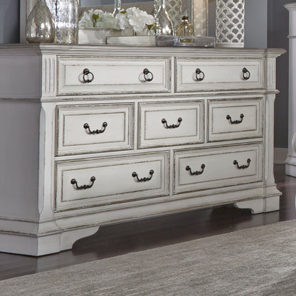 Abbey Park - 7 Drawer Dresser - White - Hornell Furniture Outlet