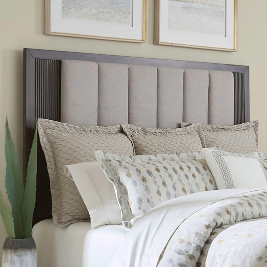 Modern Edge - Queen Upholstered Panel Headboard - Caffe - Hornell Furniture Outlet