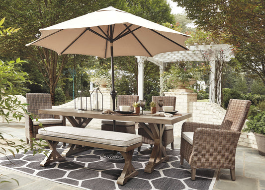 Beachcroft - Rect Dining Table W/Umb Opt - Hornell Furniture Outlet