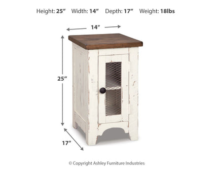 Wystfield - Chair Side End Table - White / Brown - Hornell Furniture Outlet