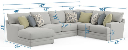 Stockbridge - Sectional With Comfort Coil Seating And 9 Accent Pillows Included - Hornell Furniture Outlet