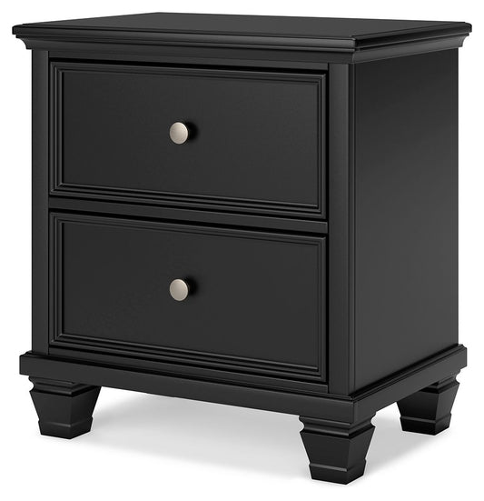 Lanolee - Black - Two Drawer Nightstand - Hornell Furniture Outlet