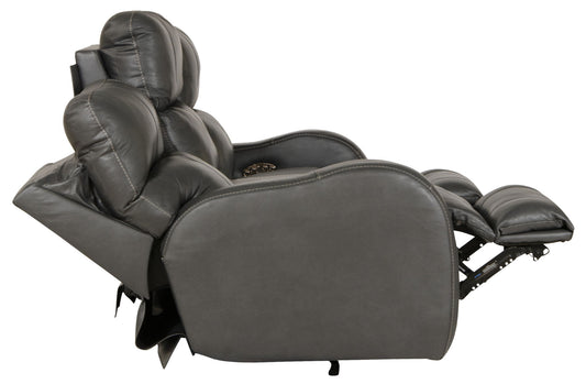 Angelo - Power Reclining Sofa - Gunmetal - Hornell Furniture Outlet