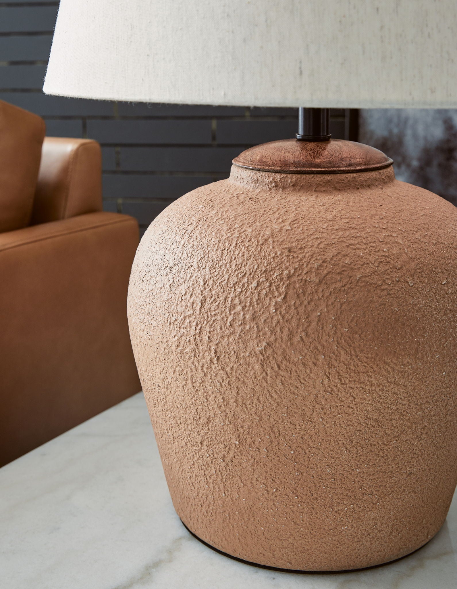 Scantor - Rust - Metal Table Lamp - Hornell Furniture Outlet