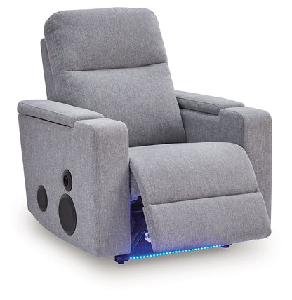 Pineland - Pewter - Glider Power Recliner With Audio System - Hornell Furniture Outlet