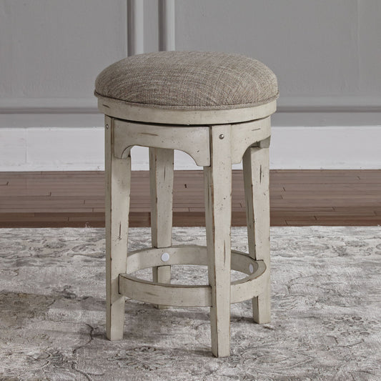 Morgan Creek - Console Swivel Stool - White - Hornell Furniture Outlet