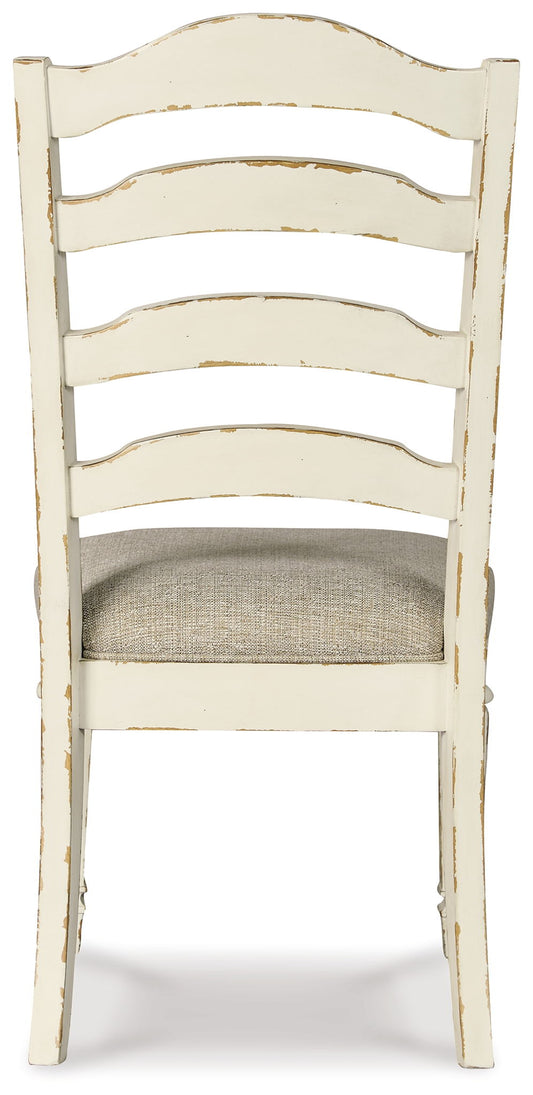Realyn - Chipped White - Dining UPH Side Chair (Set of 2) - Ladderback - Hornell Furniture Outlet