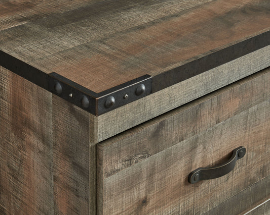 Trinell - Brown - TV Stand With Electric Fireplace - Hornell Furniture Outlet