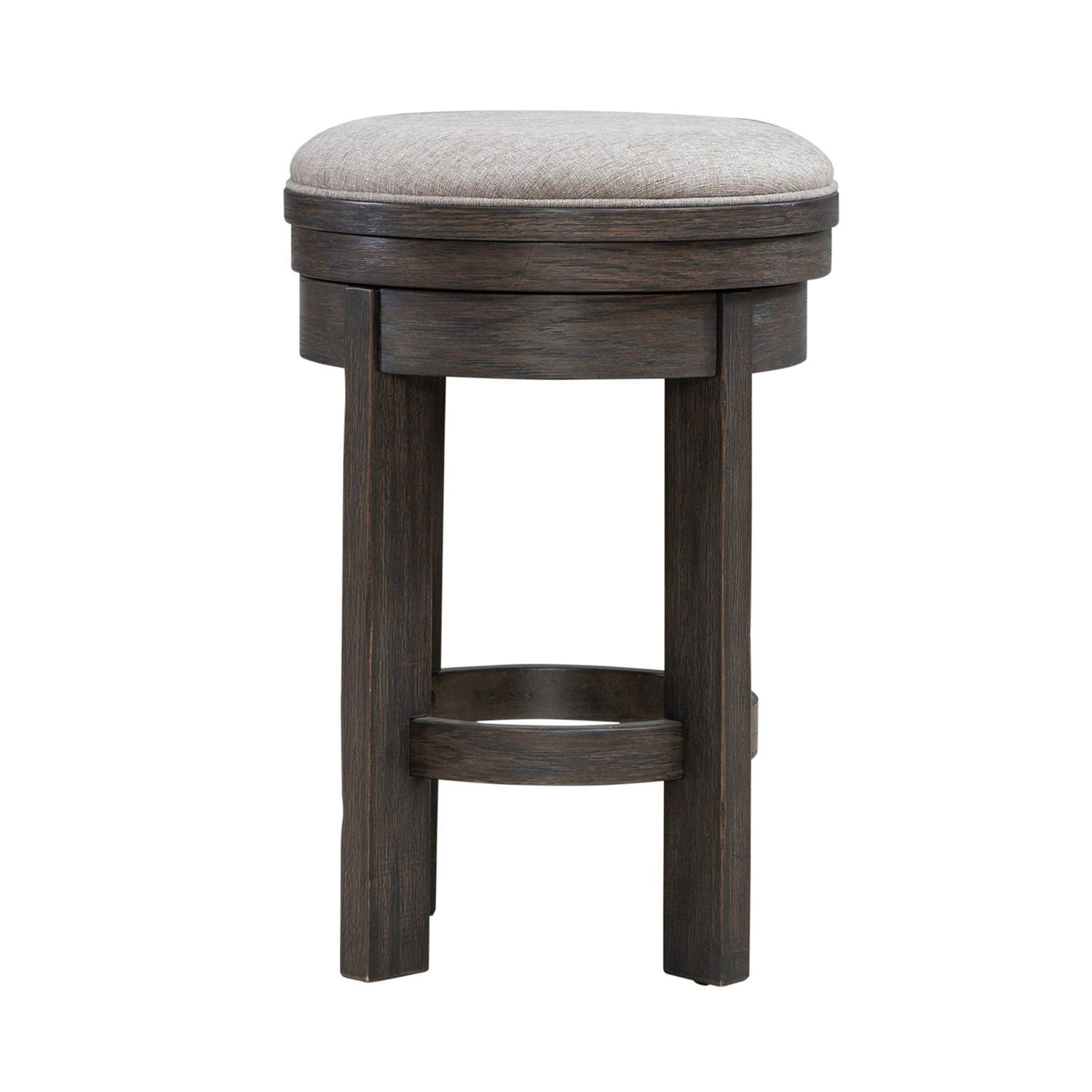 Lennox Hill - Upholstered Swivel Console Stool - Dark Brown - Hornell Furniture Outlet
