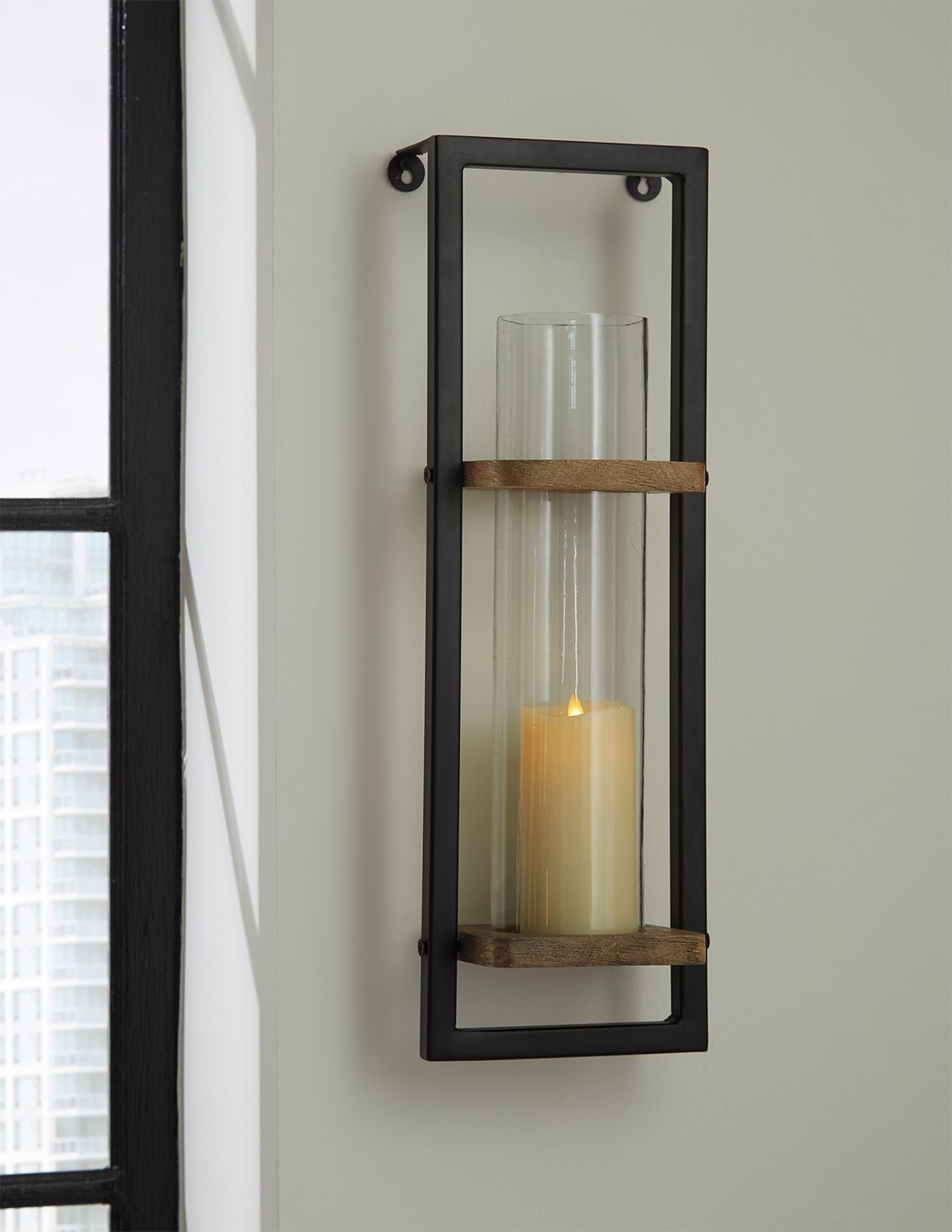 Colburn - Natural / Black - Wall Sconce - Hornell Furniture Outlet