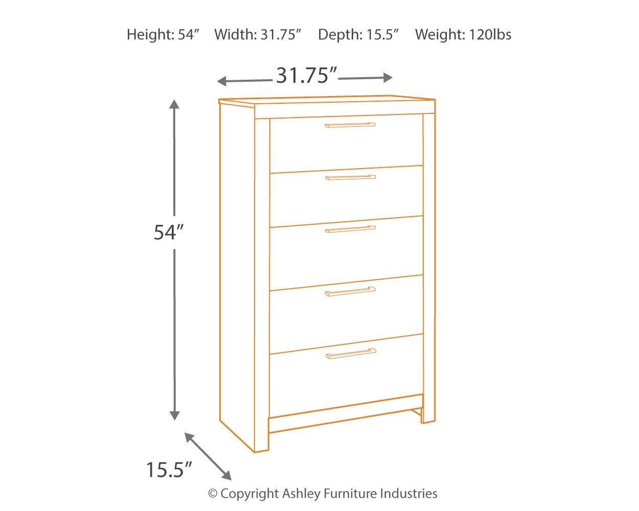 Derekson - Multi Gray - Five Drawer Chest - Hornell Furniture Outlet