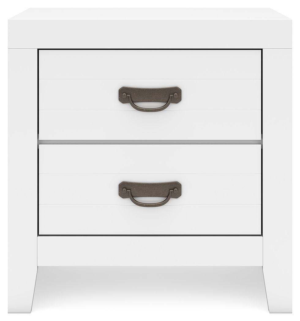 Binterglen - White - Two Drawer Night Stand - Hornell Furniture Outlet