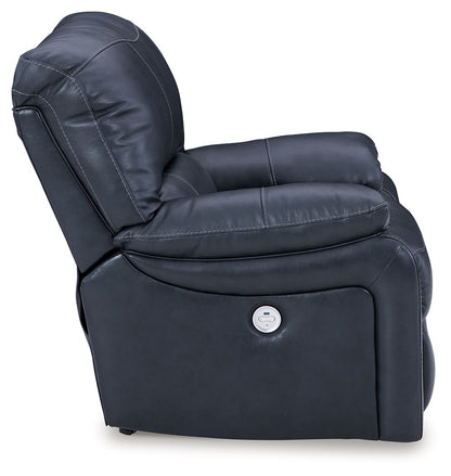 Leesworth - Ocean - 3 Pc. - Power Reclining Sofa, Power Reclining Loveseat, Power Rocker Recliner - Hornell Furniture Outlet