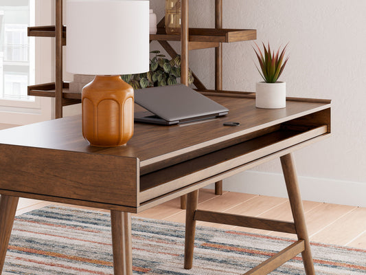 Lyncott - Brown - Home Office Desk - Hornell Furniture Outlet