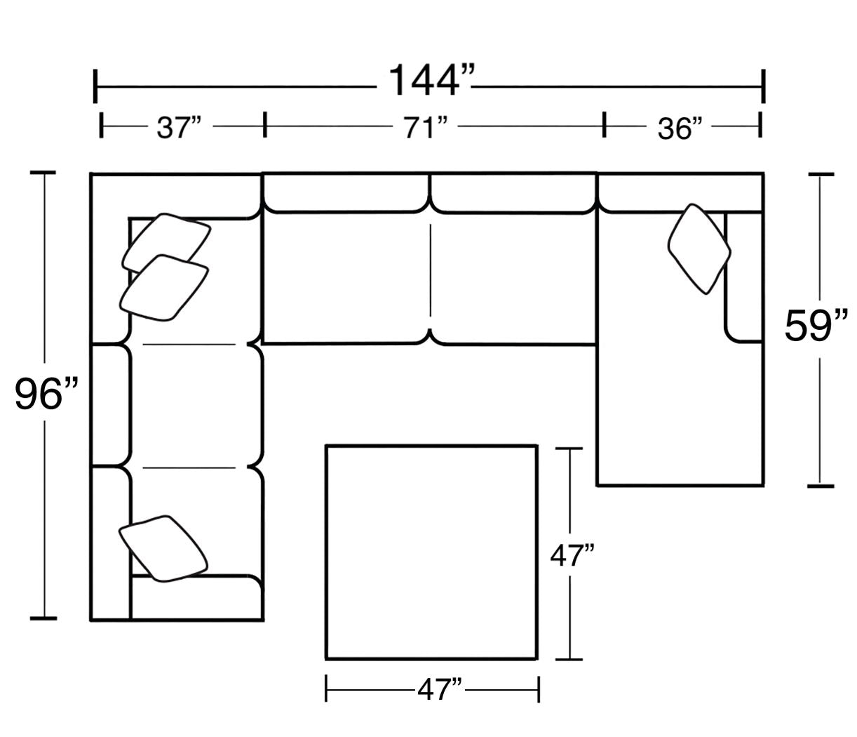 Harper - Sectional With Cocktail Ottoman - Hornell Furniture Outlet