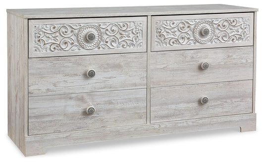 Paxberry - Six Drawer Dresser - Weatherworn - Whitewash - Hornell Furniture Outlet