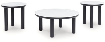 Xandrum - Black / White - Occasional Table Set (Set of 3) - Hornell Furniture Outlet