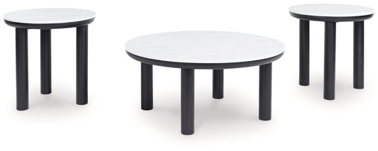 Xandrum - Black / White - Occasional Table Set (Set of 3) - Hornell Furniture Outlet