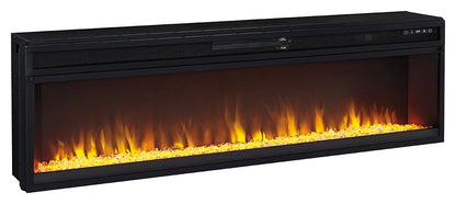 Naydell - Gray - 92" TV Stand with Wide Fireplace Insert - Hornell Furniture Outlet