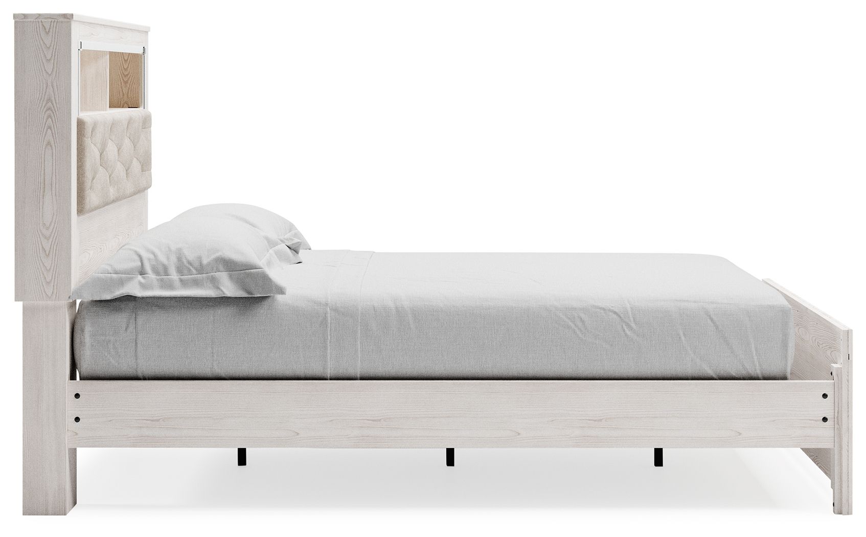 Altyra - White - Queen Panel Bookcase Bed With Roll Slats - Hornell Furniture Outlet