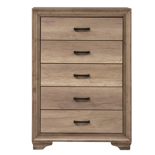 Sun Valley - 5 Drawer Chest - Light Brown - Hornell Furniture Outlet