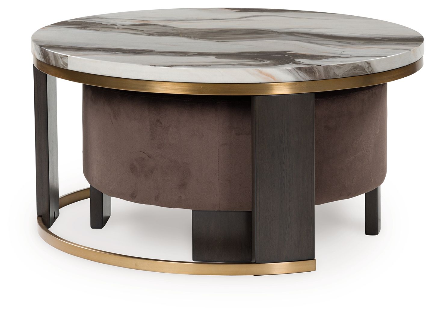 Jazmore - Brown / Brass Finish - Nesting Cocktail Tables (Set of 2) - Hornell Furniture Outlet