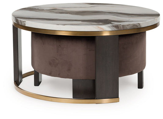 Jazmore - Brown / Brass Finish - Nesting Cocktail Tables (Set of 2) - Hornell Furniture Outlet