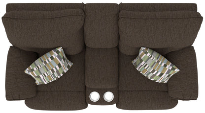 Lenny - Power Lay Flat Reclining Console Loveseat - Hornell Furniture Outlet