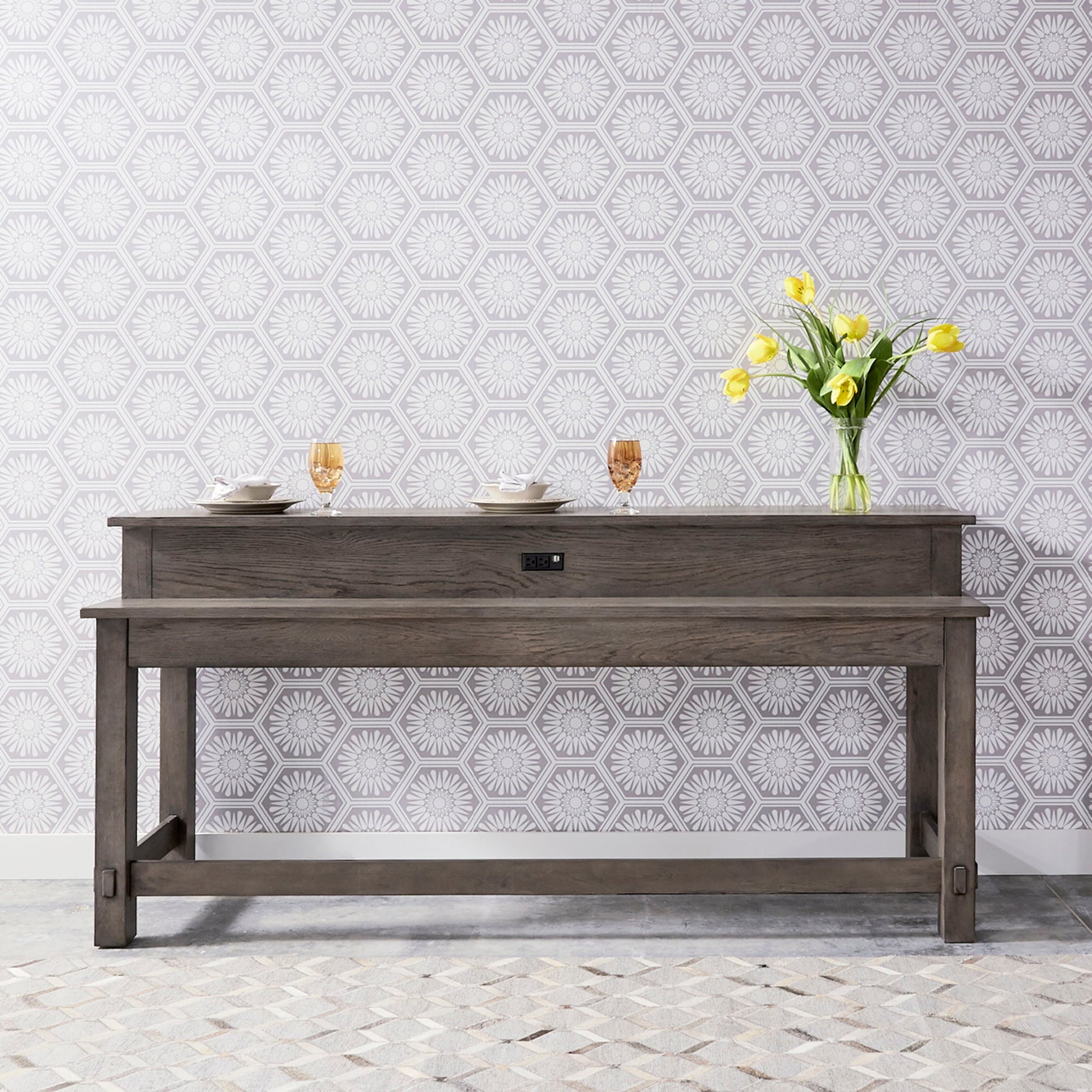 Modern Farmhouse - Console Bar Table - Hornell Furniture Outlet