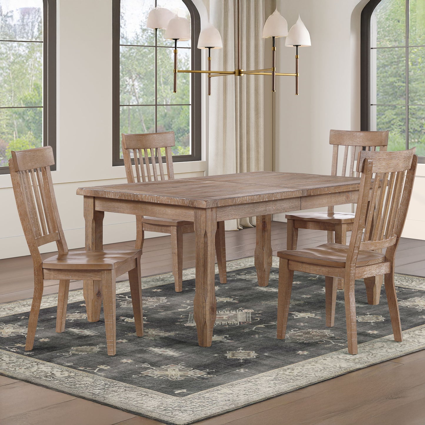 Riverdale - Dining Set With Taped Legs Table - Hornell Furniture Outlet