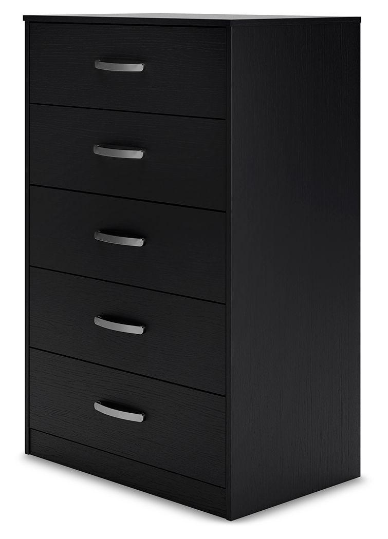 Finch - Five Drawer Chest - 46" Height - Black - Hornell Furniture Outlet