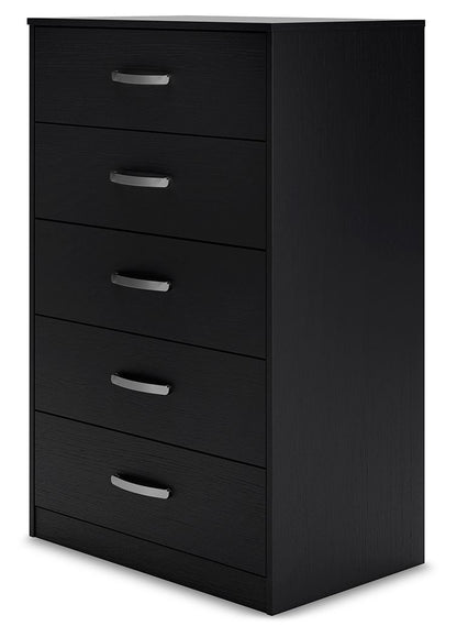 Finch - Five Drawer Chest - 46" Height - Black - Hornell Furniture Outlet