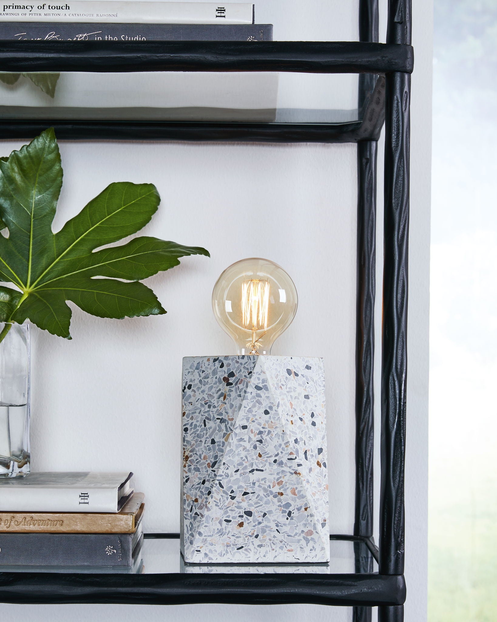 Maywick - White - Concrete Table Lamp - Hornell Furniture Outlet