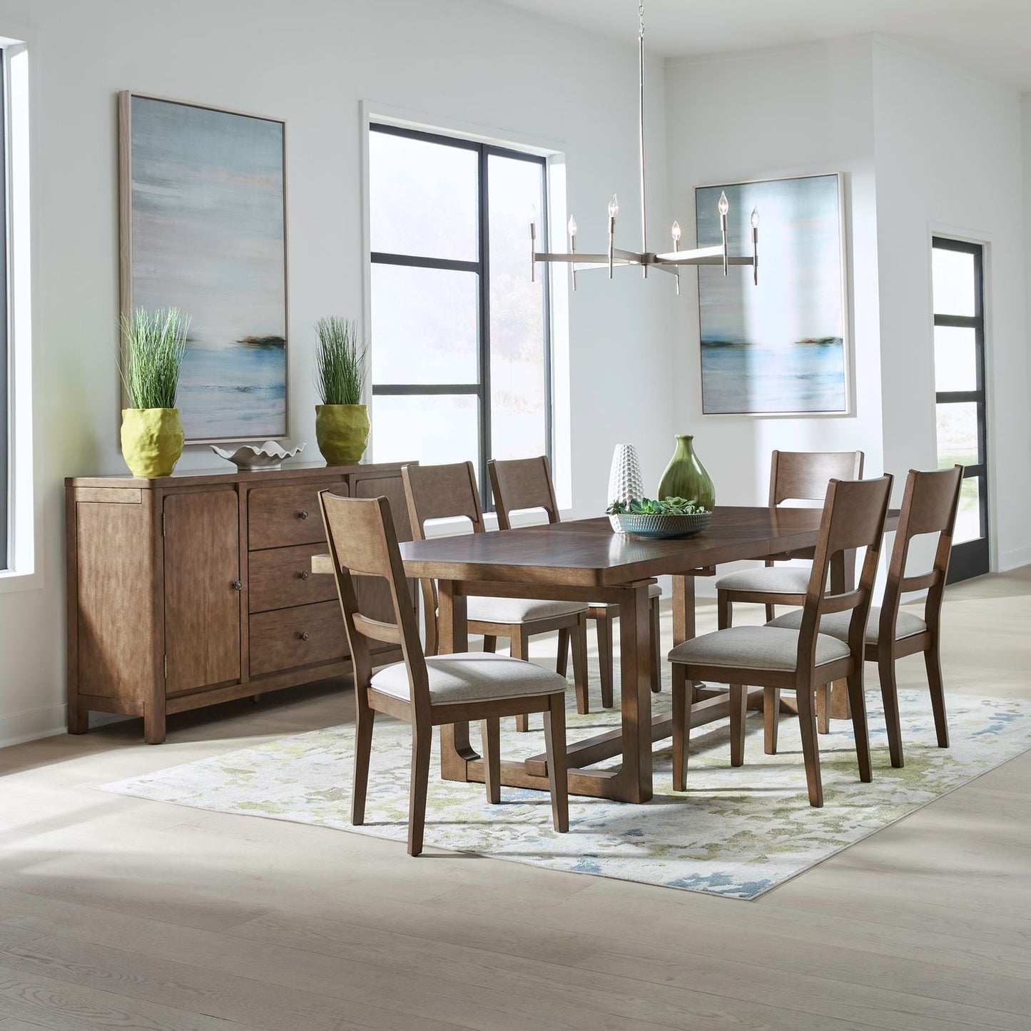 Harmony - Trestle Table Set - Hornell Furniture Outlet