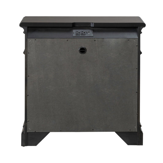 Arden Road - Nightstand With Charging Station - Satin Cherry - Hornell Furniture Outlet