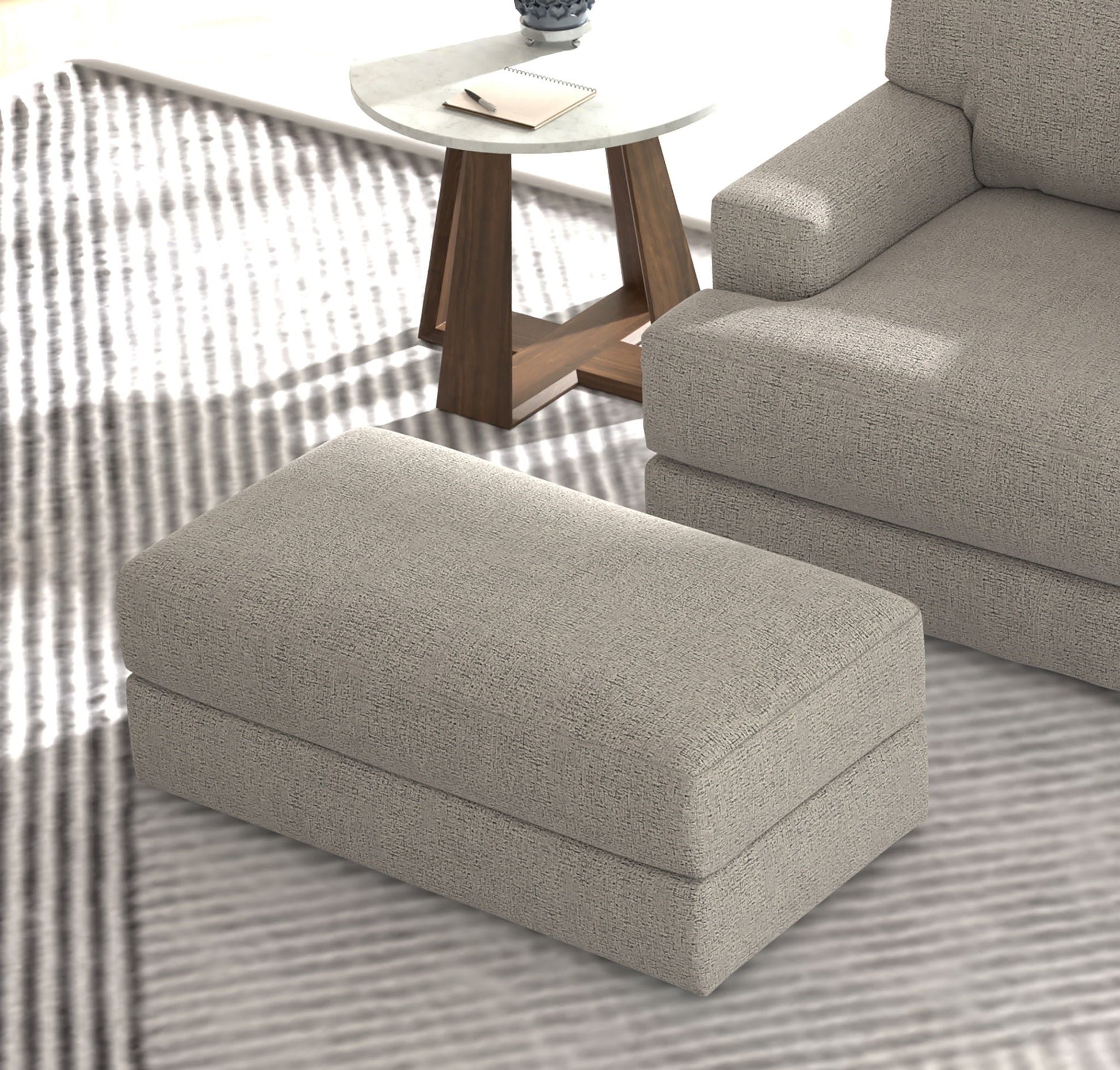 Zeke - Ottoman - Cloud - Hornell Furniture Outlet