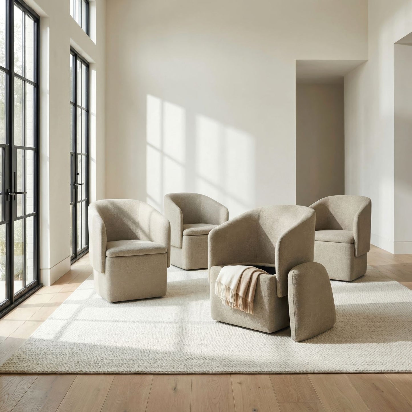Accent Dining - Accent Storage Dining Chair With Casters - Hornell Furniture Outlet