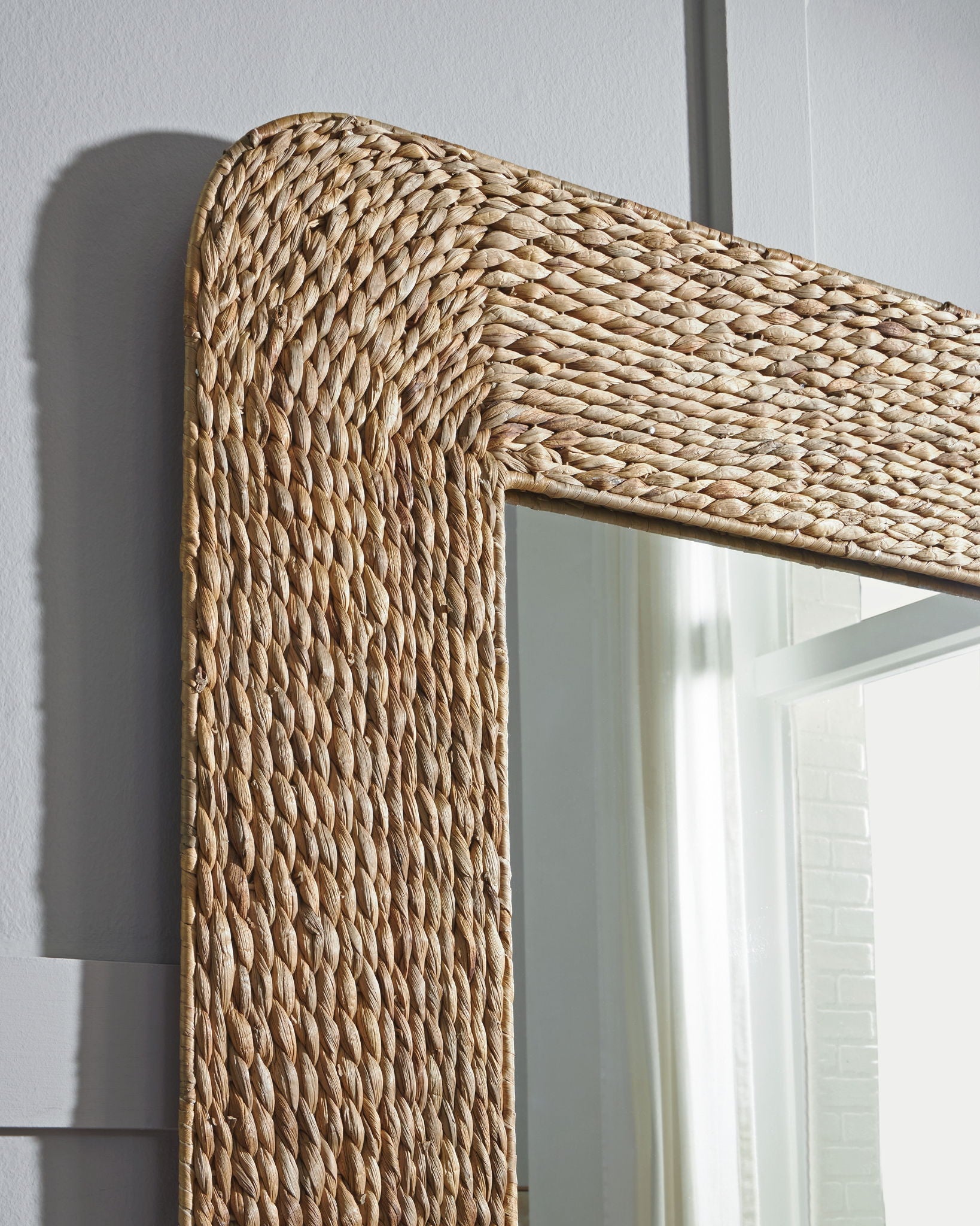 Norigan - Natural - Floor Mirror - Hornell Furniture Outlet
