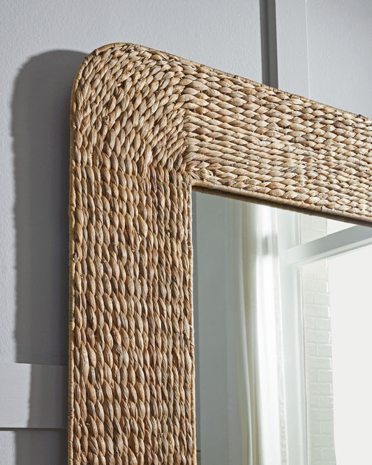 Norigan - Natural - Floor Mirror - Hornell Furniture Outlet