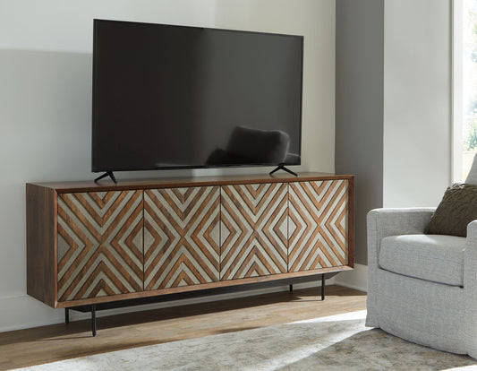 Dreggan - Brown / Gold Finish - Accent Cabinet - Hornell Furniture Outlet