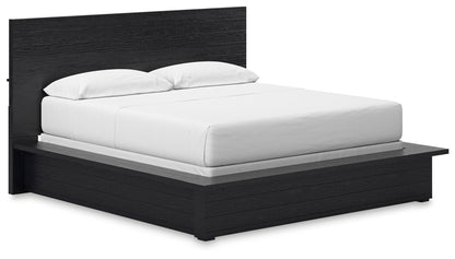 Londer - Black - California King Panel Bed - Hornell Furniture Outlet