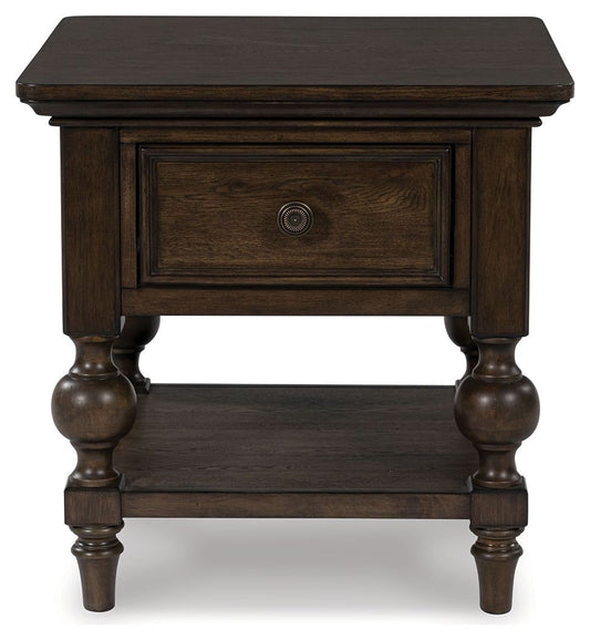 Veramond - Dark Brown - Square End Table - Hornell Furniture Outlet
