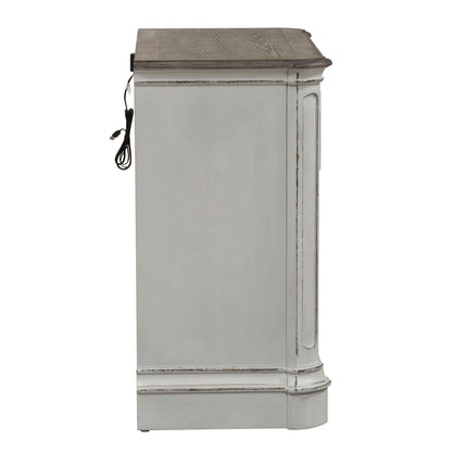 Magnolia Manor - 3 Drawer Bedside Chest With Charging Station - White - Hornell Furniture Outlet