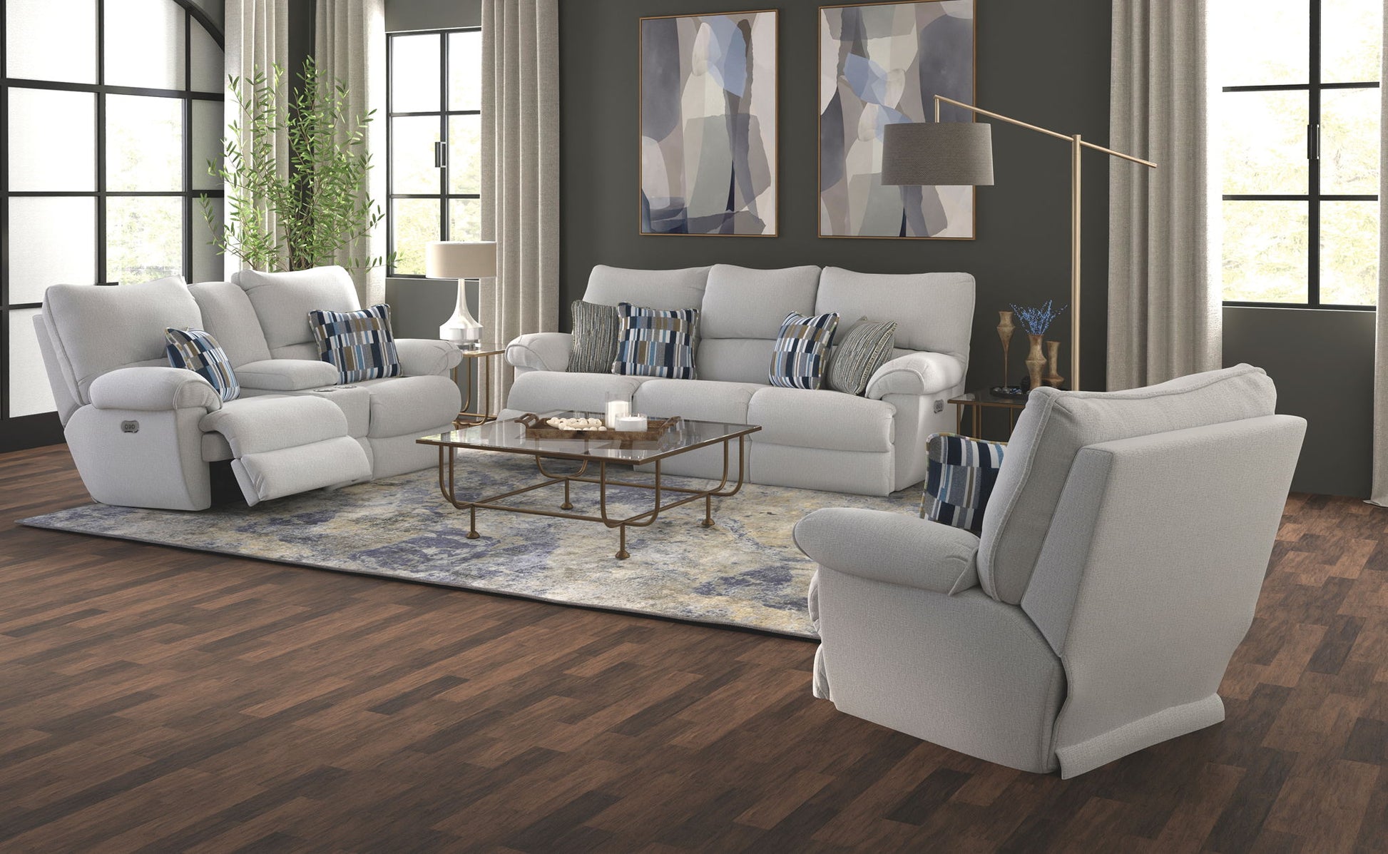 Lenny - Power Lay Flat Reclining Console Loveseat - Hornell Furniture Outlet