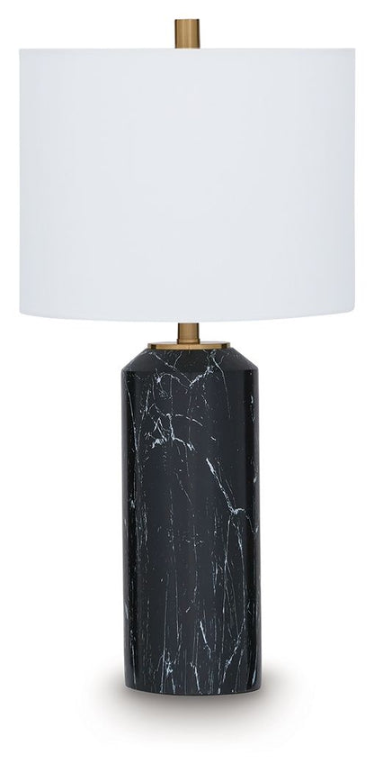 Hanzila - Poly Table Lamp - Black / Gold Finish - Hornell Furniture Outlet
