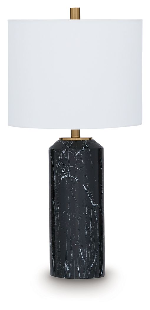Hanzila - Poly Table Lamp - Black / Gold Finish - Hornell Furniture Outlet