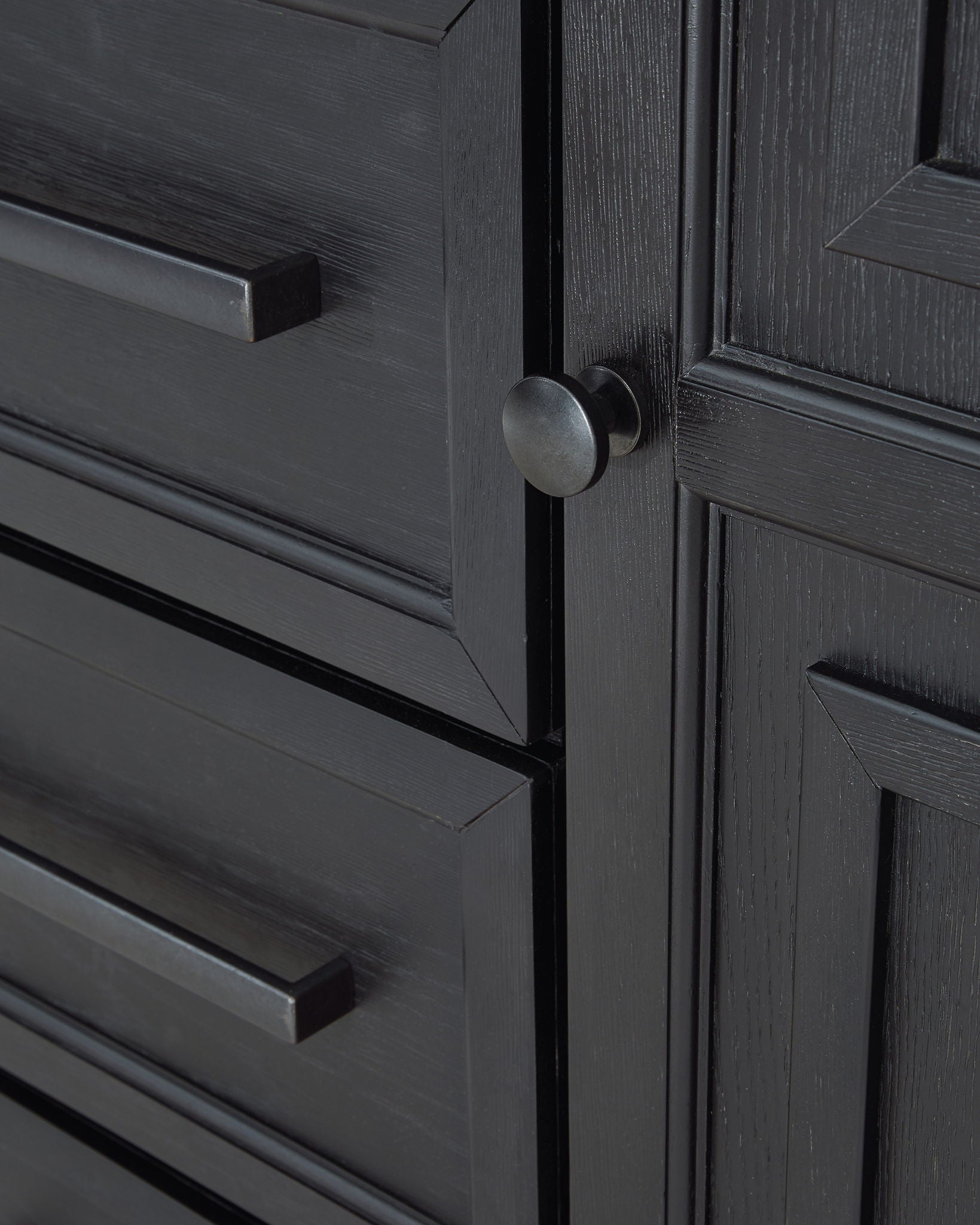 Foyland - Black / Brown - Door Chest - Hornell Furniture Outlet